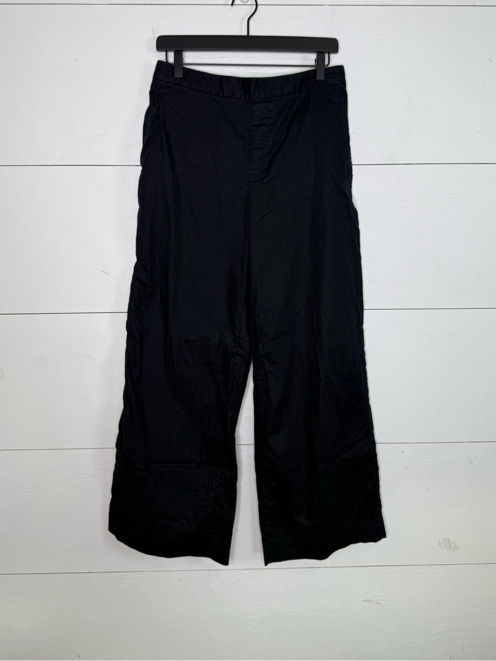 Banana Republic • Hayden Black Wide-Leg Linen Blend Pull On Pant Size Medium